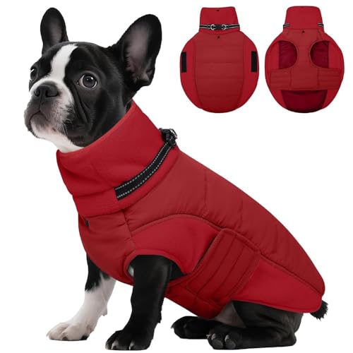 Chaqueta para perro pequeño cortavientos con forro polar y arnés Yorkie XS