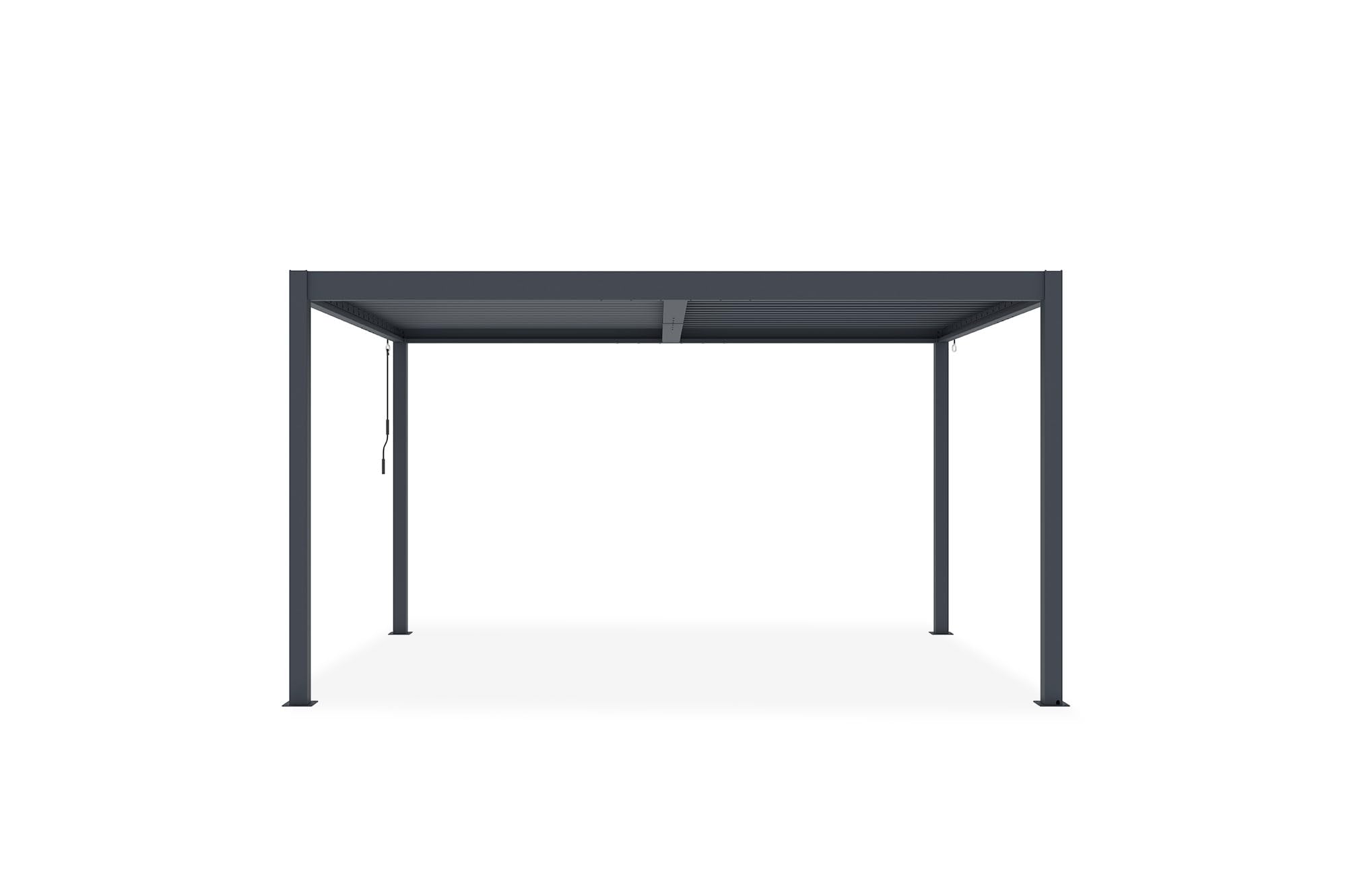 CAZEBOO Bioklimatische Pergola Piana 4x3m 12m² Anthrazitgrau Aluminium Freistehend - Pergola Garten mit Verstellbaren Lamellen 110° - Wetterfeste Terrassenüberdachung Stabil Windresistent