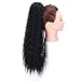 AISI QUEENS Clip-in Bangs, Straight, Natural, Curly Human Hair, Black, 8 inches, Clip-on Fringe Bangs with Temples, One Piece Hairpiece