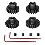 OGRC 4PCS Mod 1 Pinion Gear Hardened Steel 5mm Motor Shaft Gear Set 19T 20T 21T 22T M1 Pitch Gears for 1/8 1/10 RC Car