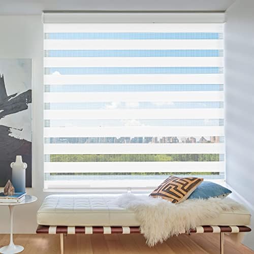 Bliwans Zebra Blinds,35" W X 64" H,White-Cordless Zebra Blinds,46" W X 72" H,Grey