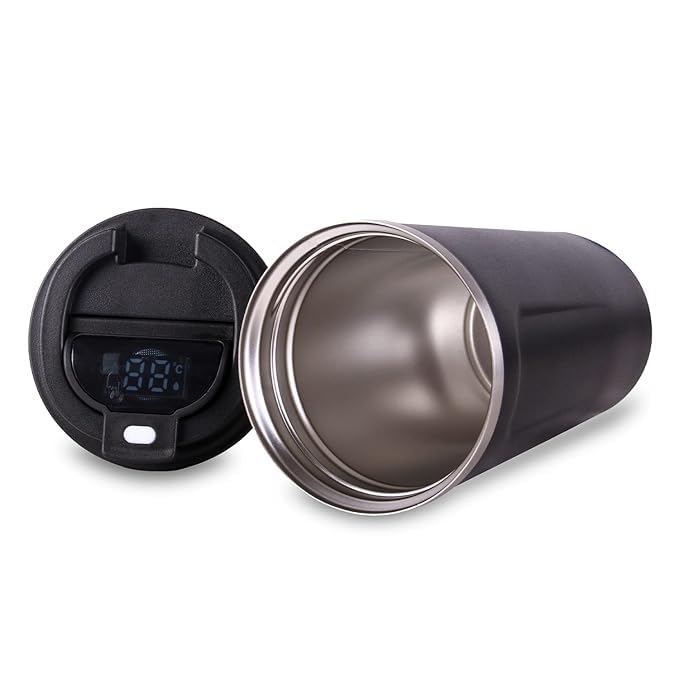 Image of Insulated Thermal Coffee Mug, Stainless Steel Travel Mug | Double Wall Vacuum Insulated, Black | 8 Hrs Hot & 14 Hours Cold | Ideal for Personal & Corporate Gifting-380ml-Black
