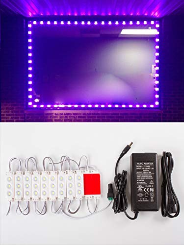 40ft Storefront LED light purple with UL Listed 12v 6A Power Supply