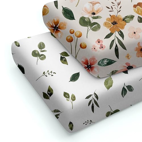 Image of Crib Sheets Set - Premium Soft Cotton Blend Fitted Baby Crib Sheet- 2 Pack- Crib Bed Mattress & Toddler Bed Sheet by Max&So