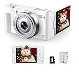 4K Digital Camera with Flip Screen, CCD Camera for Students, Compact Travel Cameras for Photography, 18X Digital Zoom Vlogging Cameras for YouTube, Ideal for Bignners Boys Girls Kids