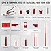 BIG RED 10 Ton Porta Power Kit, 17-pcs Hydraulic Ram Auto Body Frame Repair Kit with Blow Mold Carrying Storage Case, 20,000 lbs Capacity,Red, T71001L Torin