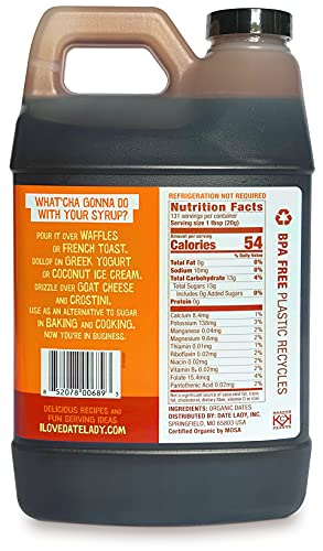 Award Winning Bulk Organic Date Syrup 5.8 Lb - 100% Dates. Vegan, Paleo, Gluten-Free & Kosher - Also Known As Silan, Date Honey & Date Nectar. No Preservatives Or Added Ingredients, Just Date Syrup. #TOP1