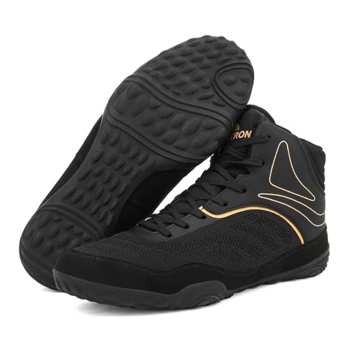 Image of THESTRON Men's Professional Boxing Wrestling Shoes Breathable Fighting Training Boots Male Combat Shoes Man High Top Fitness Sports Sneakers