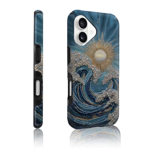 Coque iPhone 16 Pearl Waves brillante pour femme active chic