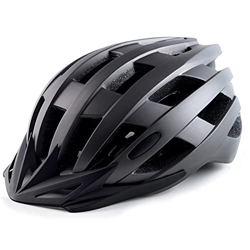 Adult Bike Helmets, Adjustable Mens Womens Bicycle Helmet, Lightweight Road Mountain Cycling Safety Sports Helmets with Detachable Visor Titanium