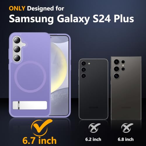 Image of SPIDERCASE Magnetic for Samsung Galaxy S24 Plus Case, [3 Stand Ways][ Military Grade Drop Protection] with Invisible Stand Shockproof Slim Case for Samsung Galaxy S24 Plus, Light Purple