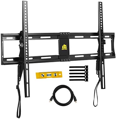 FORGINGMOUNT Low Profile Tilting TV Wall Mount Bracket for Most 32-80 inch LED,LCD,OLED,Plasma Screen TVs up to 130LBS and VESA 600X400-15 Degrees Tilt - Quick-Latching for Easy Install -FM9180-B