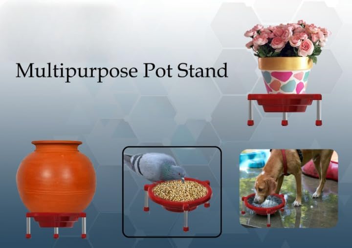 Image of Matka Stand | Summer Water Pot Stand | Multipurpose Flower Gamla Pot for Balcony, Home, Garden Decor | Plant Pot | Matki Stand for Home & Kitchen (Brown)(Pack of 1)