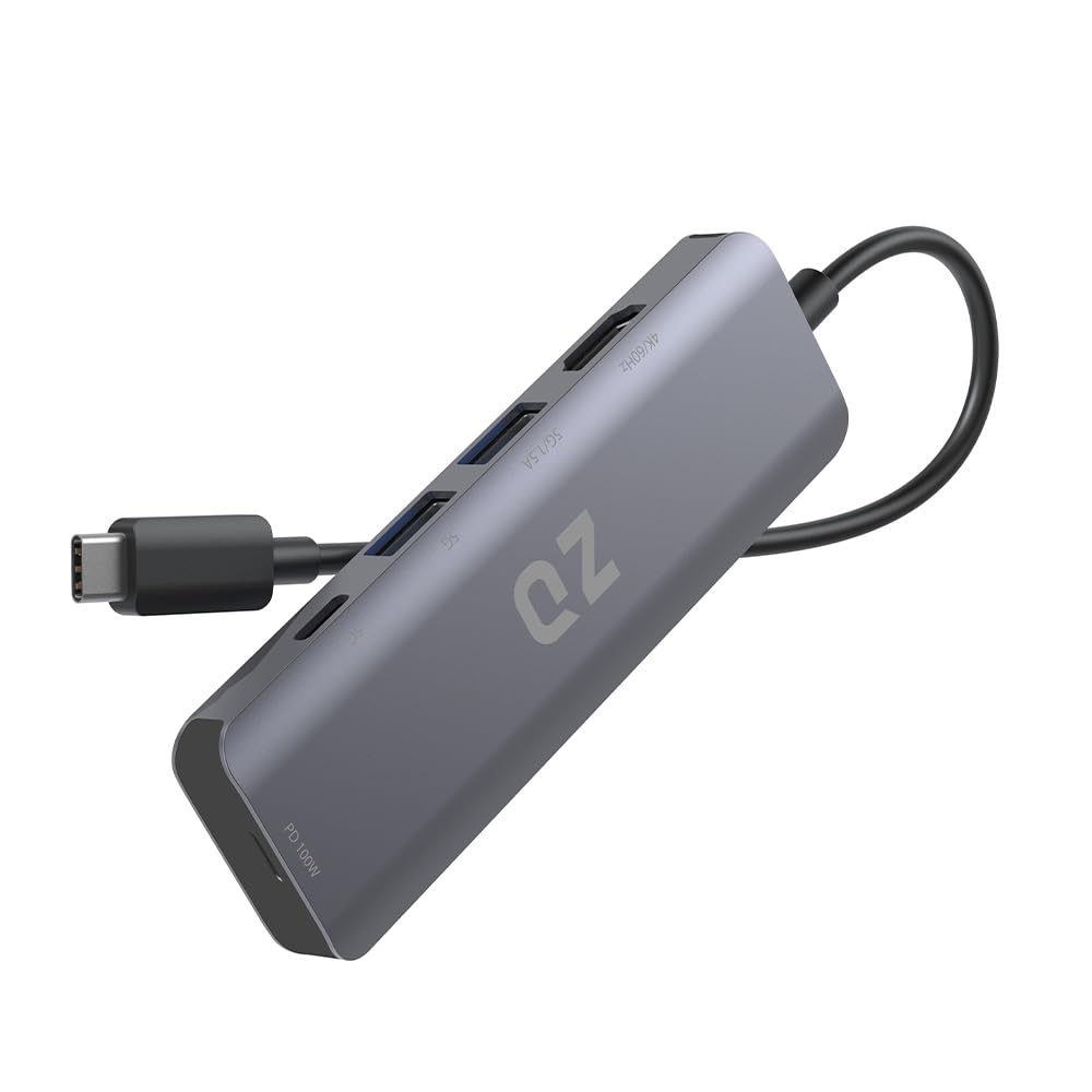 [4K 60Hz, 5 in 1] QZ USB-C Hub with HDMI 4K 60Hz, USB Type-C Dock Laptop Docking Station with Power Delivery 100W, USB 3.0, USB-C 5Gbps for PC, Laptop, Phones and Office Work Stations [Aluminum] (B0CYM2Q5HM) Amazon Price History, Amazon Price Tracker