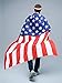 Frienda American Flag Costume Cape, Retro 80's USA Sunglasses and Flag Headband for Red White and Blue Halloween Costumes(Classic Style)