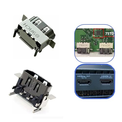 Image of Onyeh HDMI Port Socket Interface,Repair Part for Xbox One X Console with Repair Kit(2 Pack)