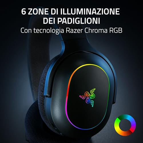 Barracuda X Chroma - Cuffie da gioco wireless multipiattaforma con 6 zone Chroma RGB (SmartSwitch Hyperspeed e Bluetooth, driver da 40 mm, microfono cardioide HyperClear staccabile) Nero - Cuffia gaming - Immagine 3