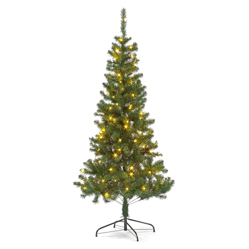 180cm (6FT) Pre-Lit Fir Artificial Christmas Tree with 100 LED Warm White Lights 180cm (6FT) Pre-Lit Fir Artificial Christmas Tree with 100 LED Warm White Lights
