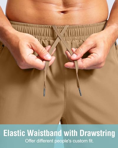 Image of G Gradual Men's Athletic Running Shorts with Zipper Pockets Quick Dry 7 inch / 5 inch / 9 inch Workout Gym Shorts for Basketball Hiking
