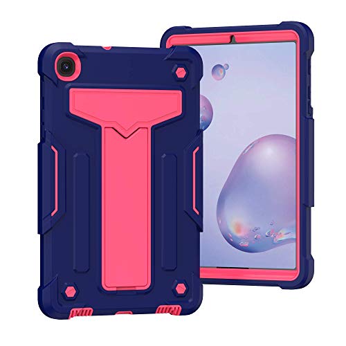 Coque Samsung Galaxy Tab A4S poignée support ajustable antichoc bleu rose