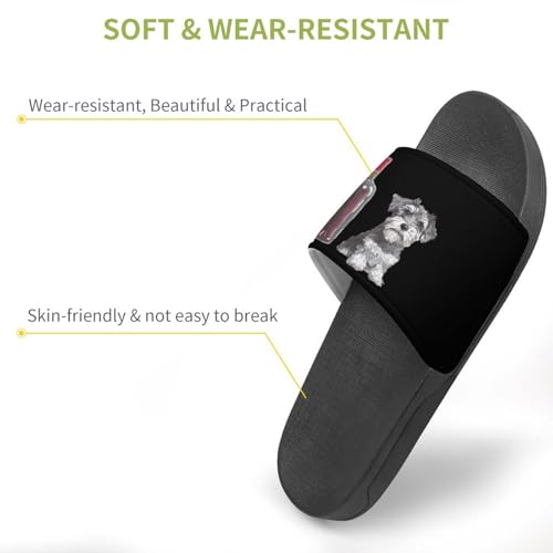 Schnauzer and Wine Non Slip Slides Sandals for Women Men Quick Drying Shower Shoes for Bathroom Pool Beach3