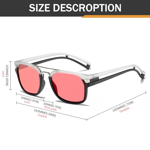 TR90 Polarized Square Sunglasses Men Women Retro Trendy Rectangular Tinted Lens Shades Eyewear3