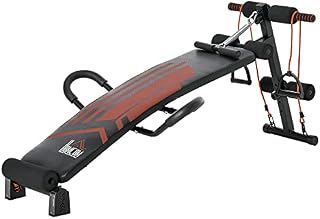 HOMCOM Multifunctional Sit Up Bench Adjustable Utility Board Ab Exercise Workout Fitness with Headrest for Home, Office and Gym, Black