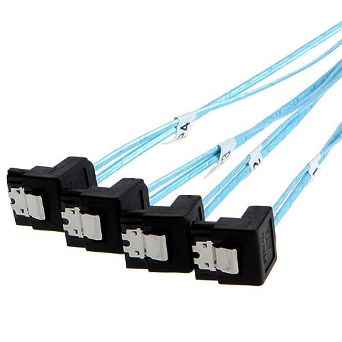 Câble Mini SAS SFF-8087 vers 4 SATA pour serveur informatique interne noir de 1m - 5