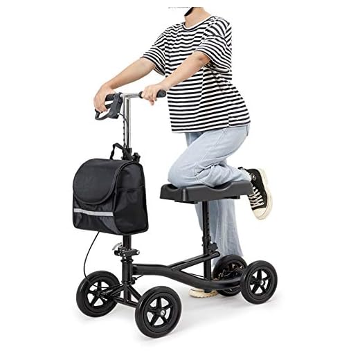 Mobility Walker, Mobility Knee Walker, Knee Rollator Walker with Double Brake System, Height Adjustable for Indoor and Outdoor Use, Foldable and Large