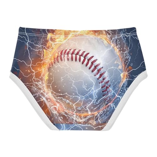 Baseball Flames Water Navy Toddler Girls Underwear 2t Cotton Panties for Girl Colorful Kids Briefs Undies2