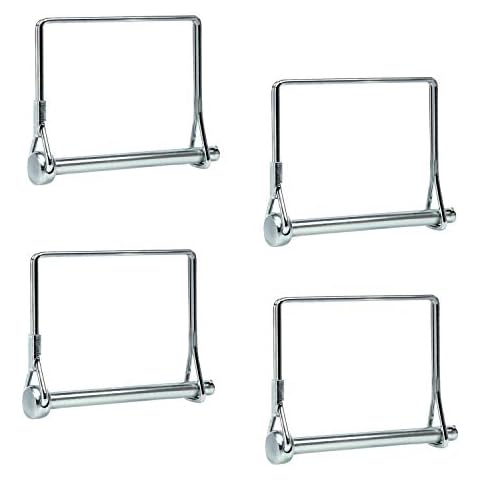 LinaLife 4 Pack Square Loop Wire Lock Pin 3/8" Shaft Locking Pin Square Loop Pto Pin Safety Coupler Hitch Pin for Farm Trailers Lawn Garden Square Loop Cover