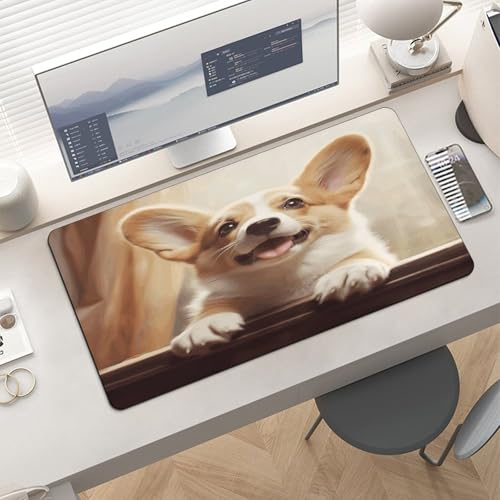 Cute Corgi Desk Pad con Base de Goma Grande miniatura 6