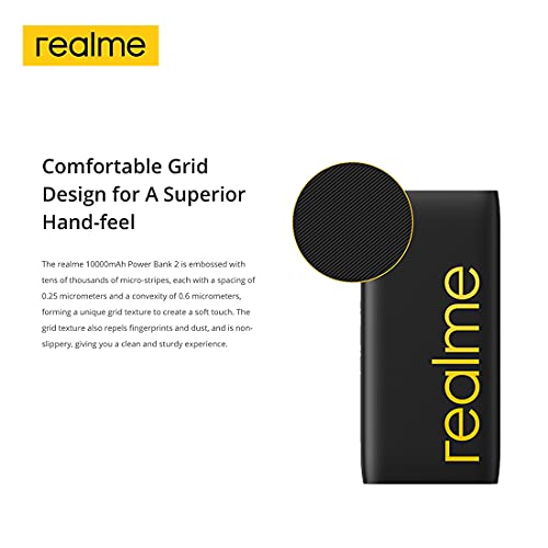 Image of realme 10000 mAh Lithium Polymer Power Bank with 18 Watt Fast Charging, Black