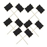 ZUNOXAZ 20 Stück Mini Kreidetafeln mit Ständer Kleine Tisch Schilder aus Schwarzer Tafel Beschreibbar und Abwischbar Vielseitig für Buffet Party Garten Büro und Schule Klare Sichtbarkeit