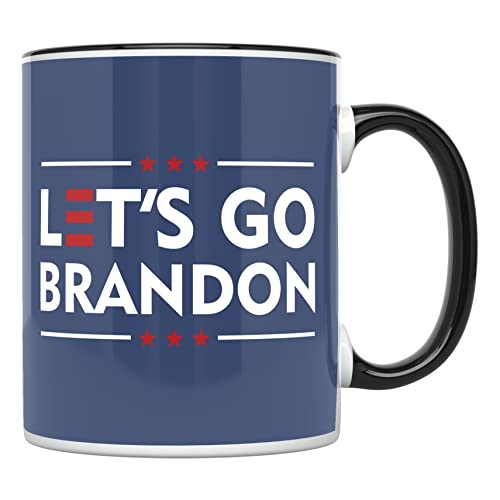 YouNique Designs Lets Go Brandon Mug, 11 Ounces, Conservative Lets Go Brandon Coffee Mug For Him, Republican Let's Go Brandon Mug For Her, Let S Go Brandon, Lets Go Brandon Cup (Black Handle)