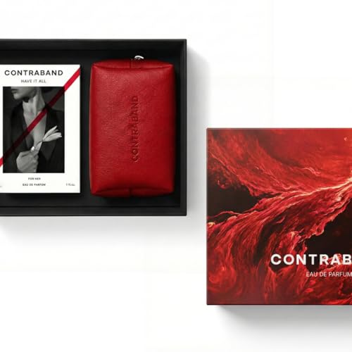 Image of Contraband Indulgence On-The-Go Kit - Have It All 30 ml EDP + Pouch | Vanilla, Musky, Floral and Fruity Fragrance Notes | Warm Floral & Long Lasting Perfume | For Women | Gift Set Box | Travel Size | Eau de Parfum