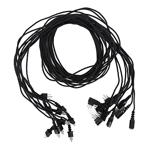 Yunnyp Cable receptor de repuesto para auriculares de 10 cables, cable negro 1 para cable receptor, cable de repuesto para cable receptor, cable receptor de núcleo Cover