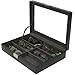 Eyeglasses Sunglasses Storage Case Leather 6 Slots (Black)