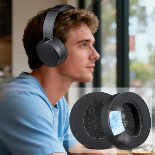 SOULWIT Cooling Earpads para Sony MDR-XB950 - Negro | para Sony MDR-XB950(XB950BT/XB950B1/XB950N1/XB950AP) Auriculares Over-Ear miniatura 5
