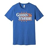 Gooden & Strawberry '86 - Political Campaign Parody Shirt - Blue and Orange Version - Blue - Large