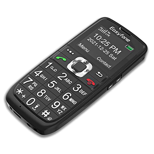 Easyfone Prime-A6 | Seniorenhandy 4G | Tastenhandy ohne Vertrag | Mobiltelefon mit Notruftaste und Ladestation | Taschenlampe | FM-Radio | Telefon mit großen Tasten | Schwarz