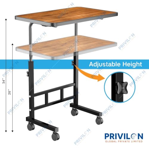 Image of Multi-Purpose Laptop Table, Study Table| Heavy Duty Bed Table| Adjustable for Height, Portable for Office, Work Form Home | DIY Table, Easy to Asembl