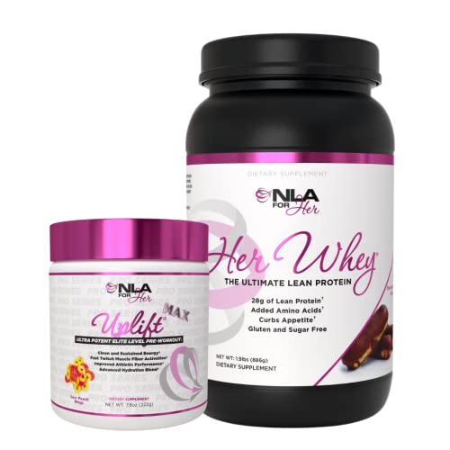 NLA for Her Pre/Post Workout Stack (Includes Her Whey Chocolate Ã‰clair and Uplift Max Pre Workout Sour Peach Rings)