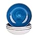vancasso Serie Bella Platos Hondos 4 Piezas Juego de Platos para Sopa Vajillas de Gres Esmaltada Vajillas Retro, Azul