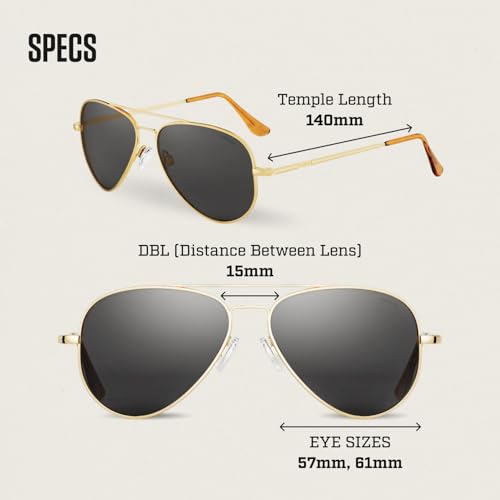 Image of Randolph Eyewear Concorde Aviator Sunglasses for Men and Women - Non-Polarized & Polarized Aviator Sunglasses Made to Last