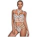Kalkaly Set da Donna Sexy Trasparente Ricamato con Cinturino in Pizzo da Donna Termica Elettrica