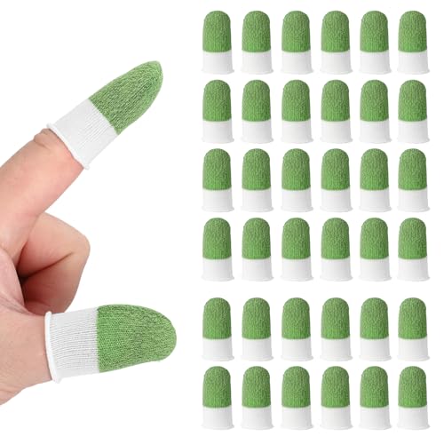 Manchons de doigt pour jeux mobiles PATIKIL en fibre d'argent (120 pièces, vert clair)