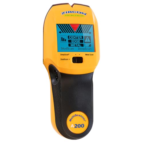 Image of Zircon MultiScanner A200 with Bonus Mini Pocket Level - Electronic Wall Scanner Stud Finder & Metal Detector with Live AC Wire Detection, SpotLite Pointer, ACT Auto-Correcting Technology