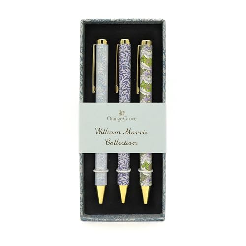 Robert Frederick William Morris Mixed Design Ballpoint Pens in Gift Box Set of 3 Pens