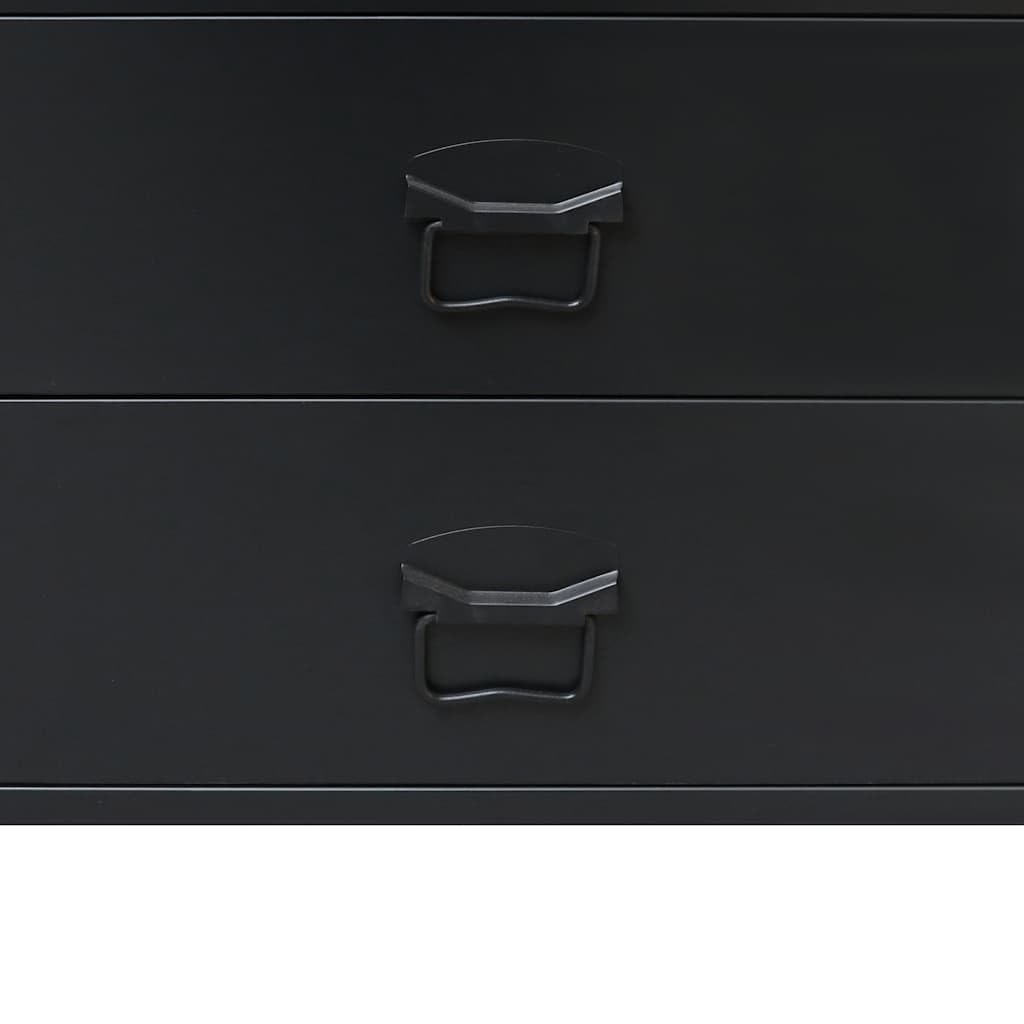 vidaXL Cassettiera in stile industriale, materiale metallico resistente e facile da pulire, 4 cassetti grandi, colore nero